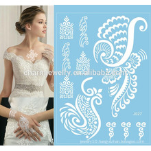 Beautiful girl body tattoo sticker for hands unique white lace tattoo j027